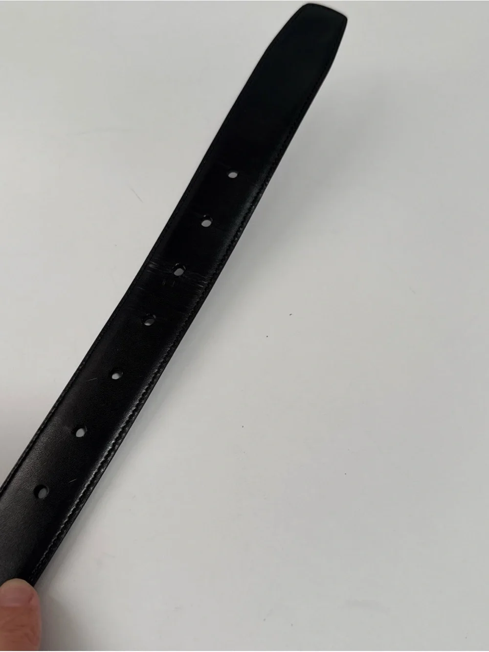 Men's Perry Ellis Leather reversible Belt 32 Brushed Metal Buckle black/brown